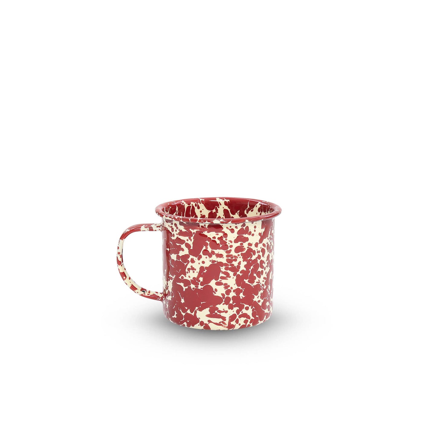 Splatter Enamelware 12 oz Mug: Burgundy & Cream Splatter