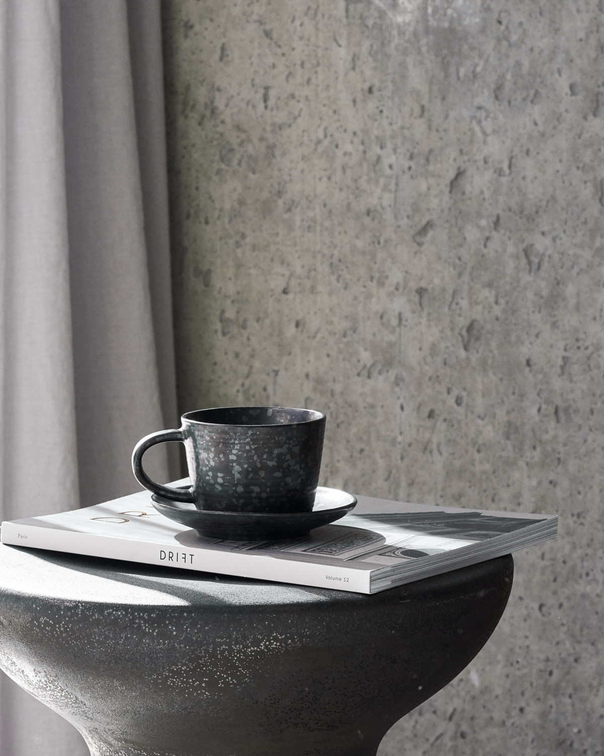 Pion cup and saucer - black - by House Doctor
