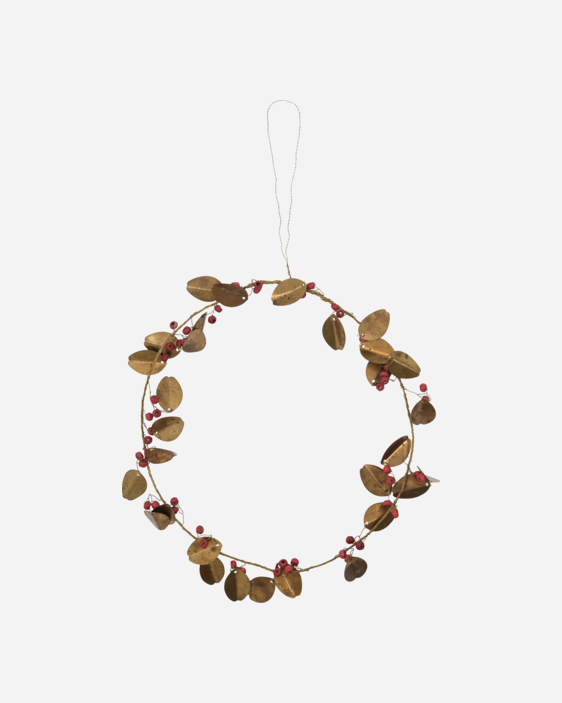 beaded brass wreath 'Auric' by House Doctor