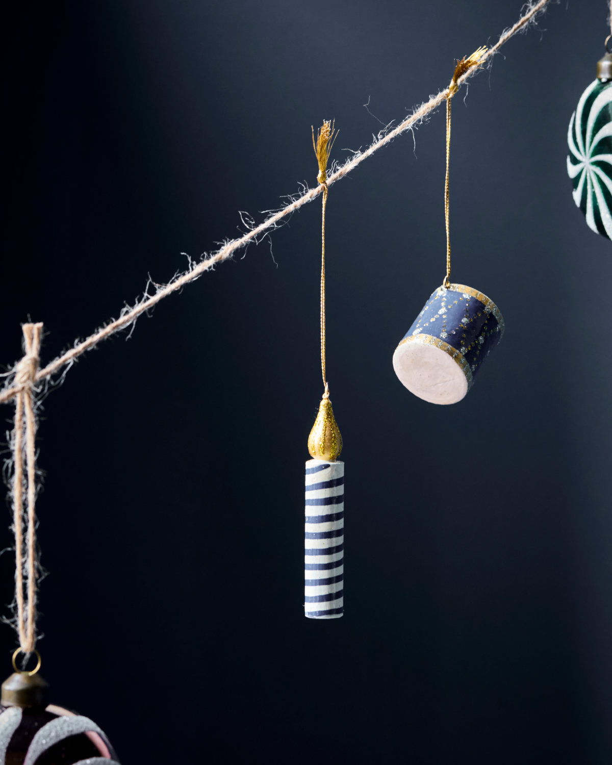 wooden candle decorations by House Doctor - set of 3