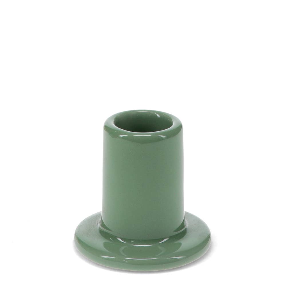 Ceramic tube candle holder - Khaki