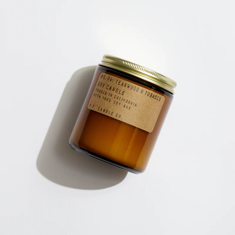 P.F Candle Co. Teakwood and Tobacco - 7.2oz Soy candle