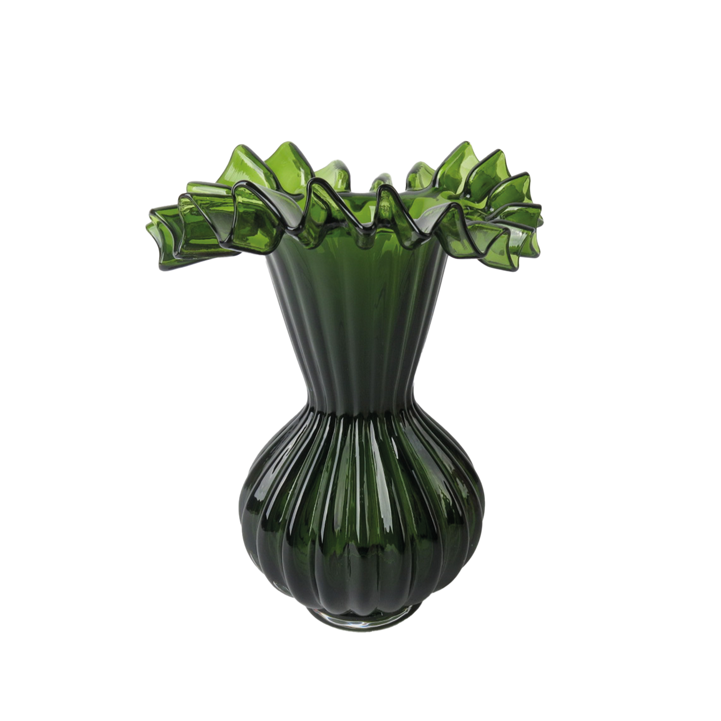 Dark green Froufrou vase mm D13.5 H19cm
