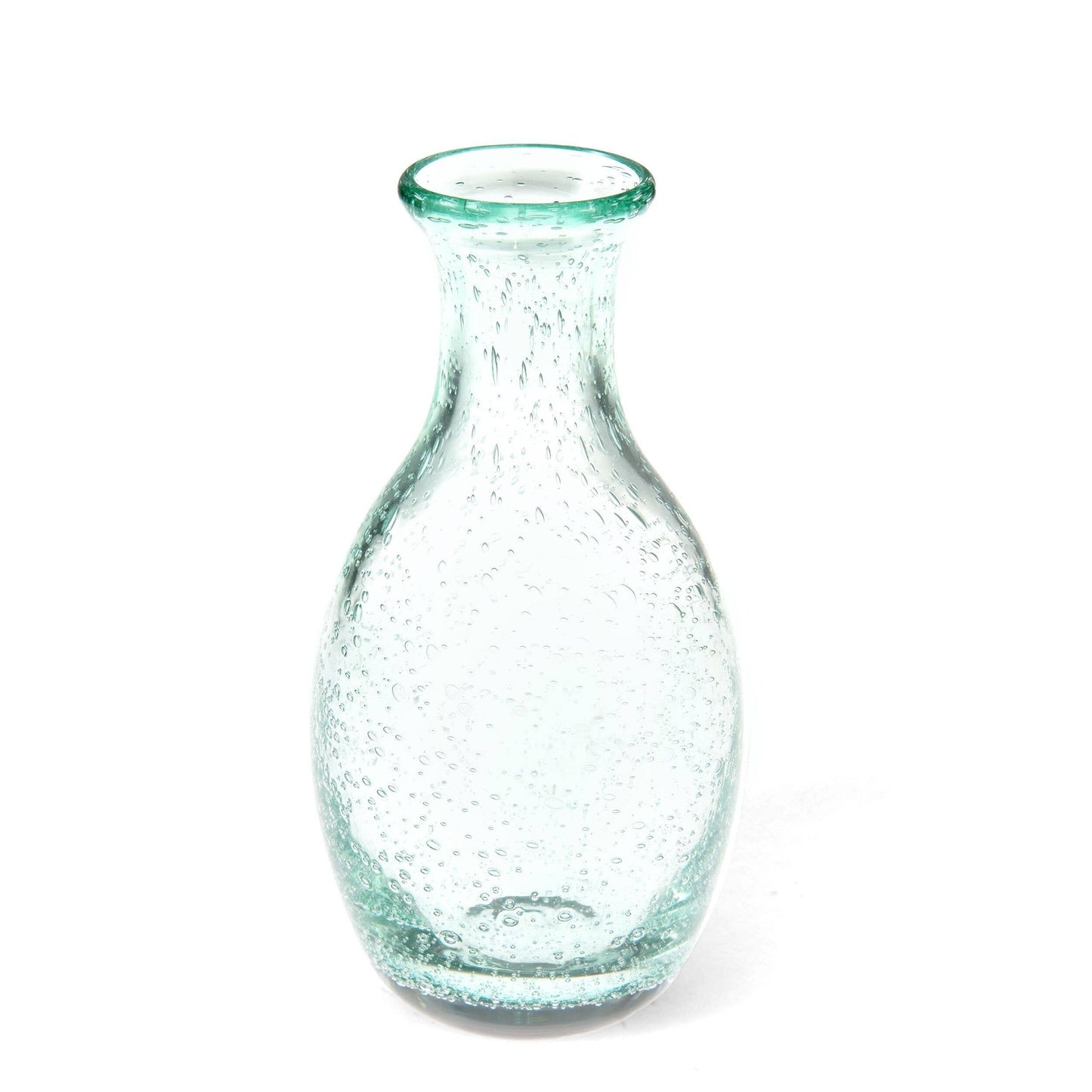 Hand Blown Bubble Glass Vase (14cm) - Blue