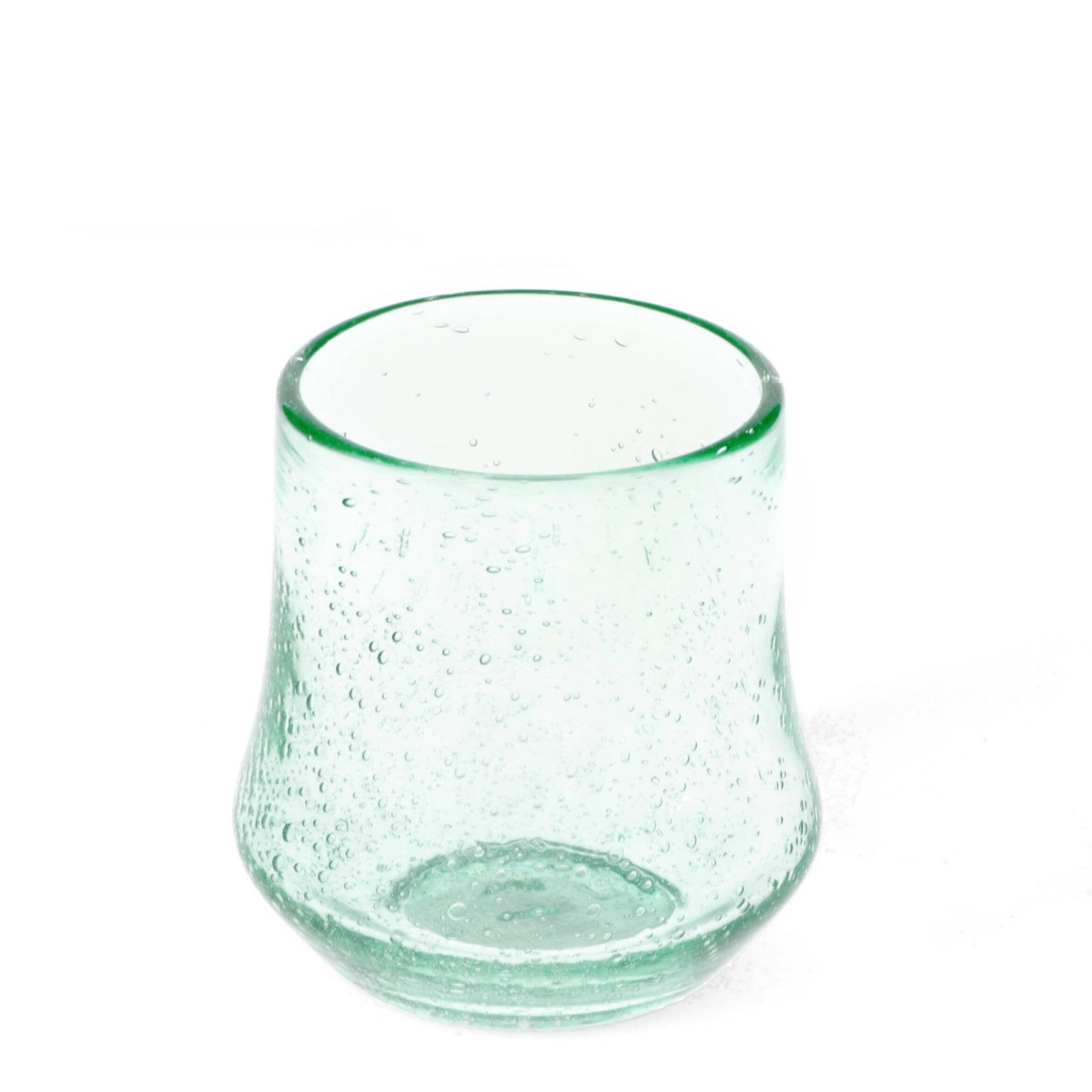 Hand Blown Bubble Glass Tumbler - Blue