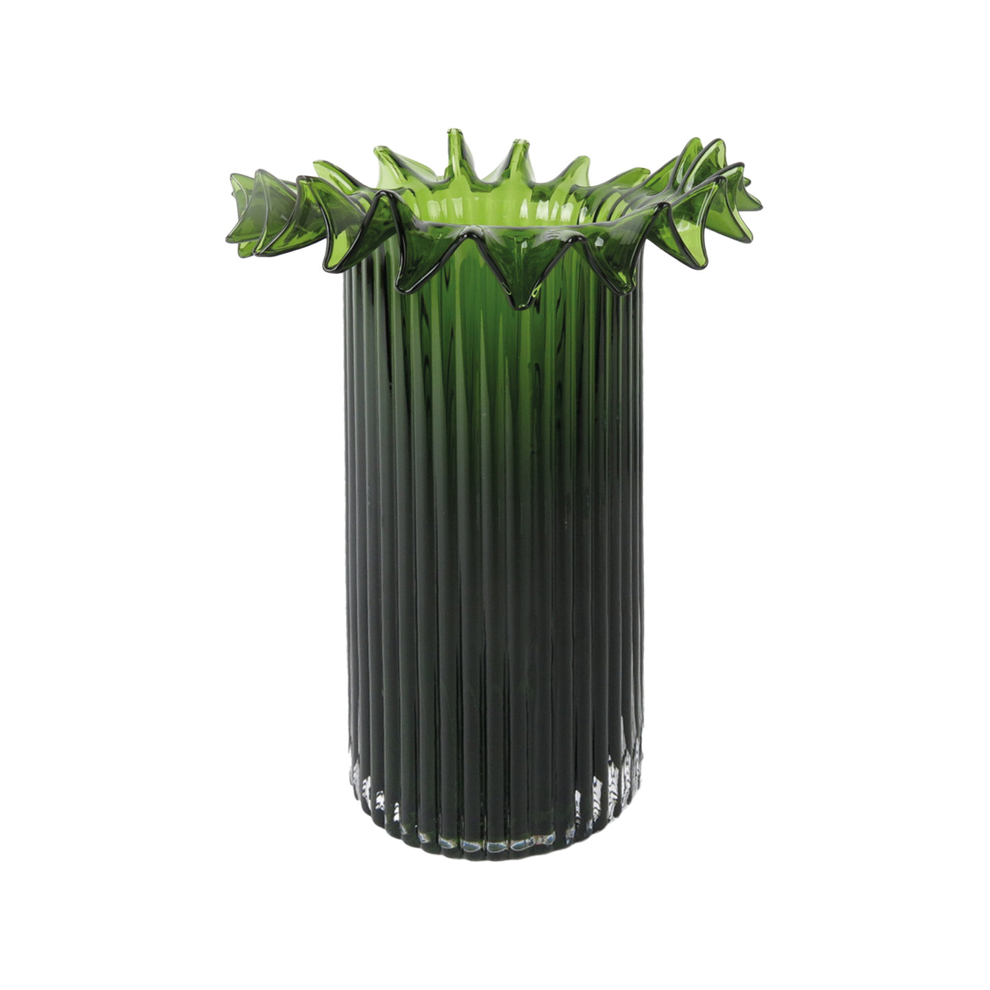 Dark green Froufrou vase gm D17.5 H26cm