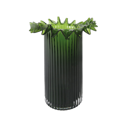 Dark green Froufrou vase gm D17.5 H26cm