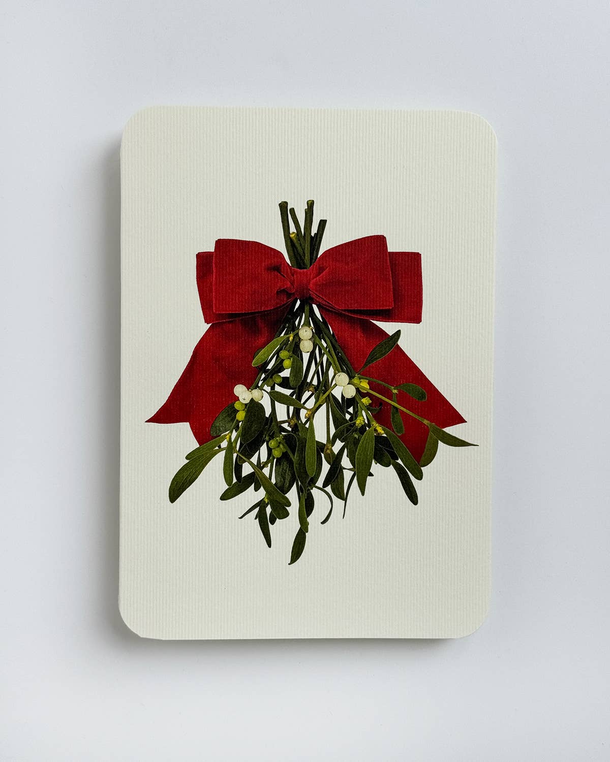 Mistletoe Bow Christmas Greeting Card: Individual