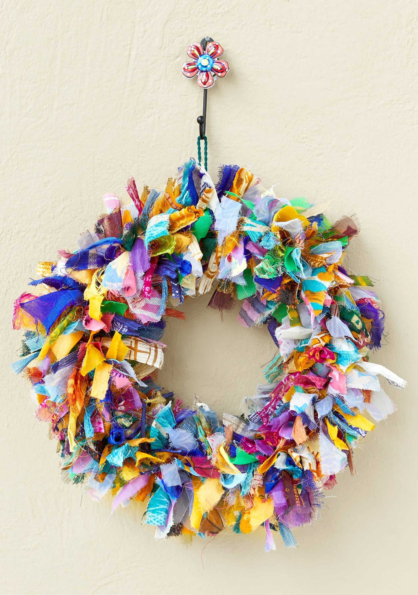 Recycled Sari Wreath - Multicoloured