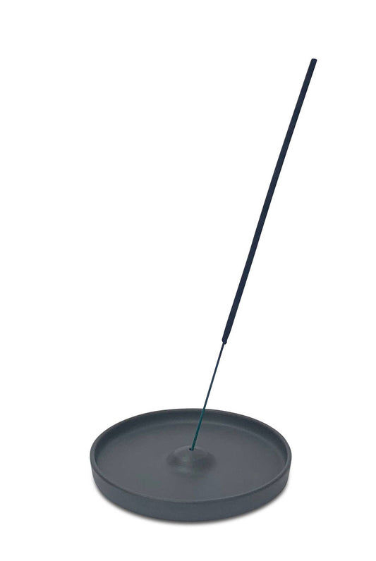 Ceramic Incense Plate: Graphite Black