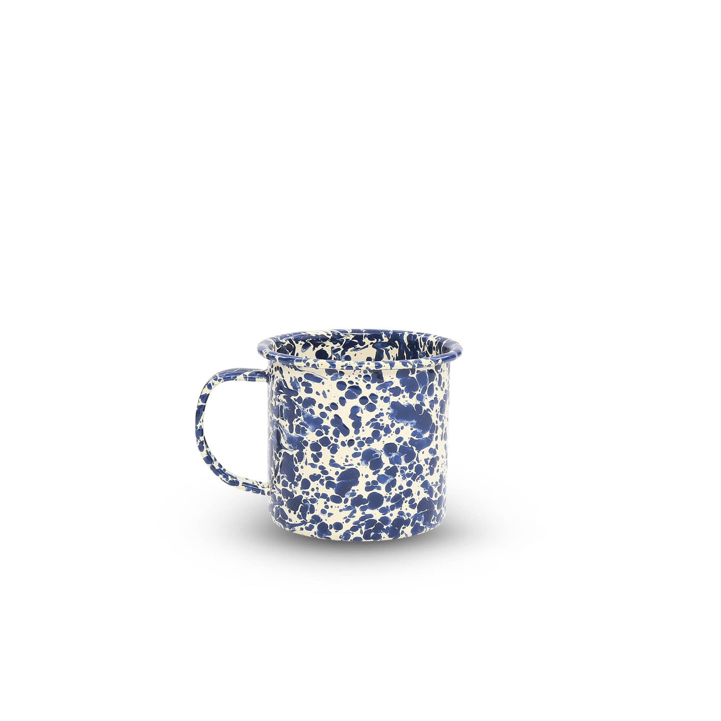 Splatter Enamelware 12 oz Mug: Navy & Cream Splatter