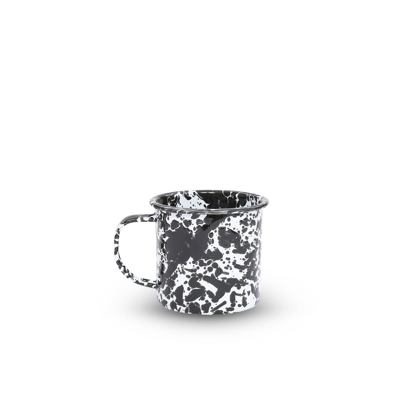 Splatter Enamelware 12 oz Mug: Black Splatter