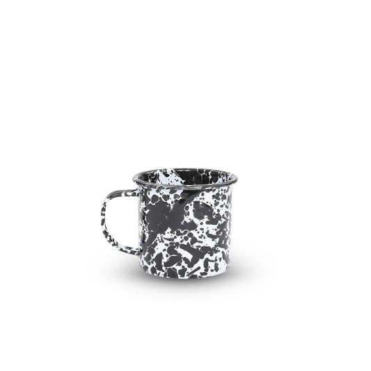 Splatter Enamelware 12 oz Mug: Black Splatter