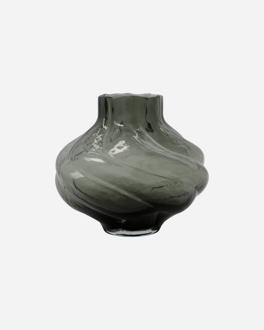 'Turn' twisted vase - smoked grey - by House Doctor