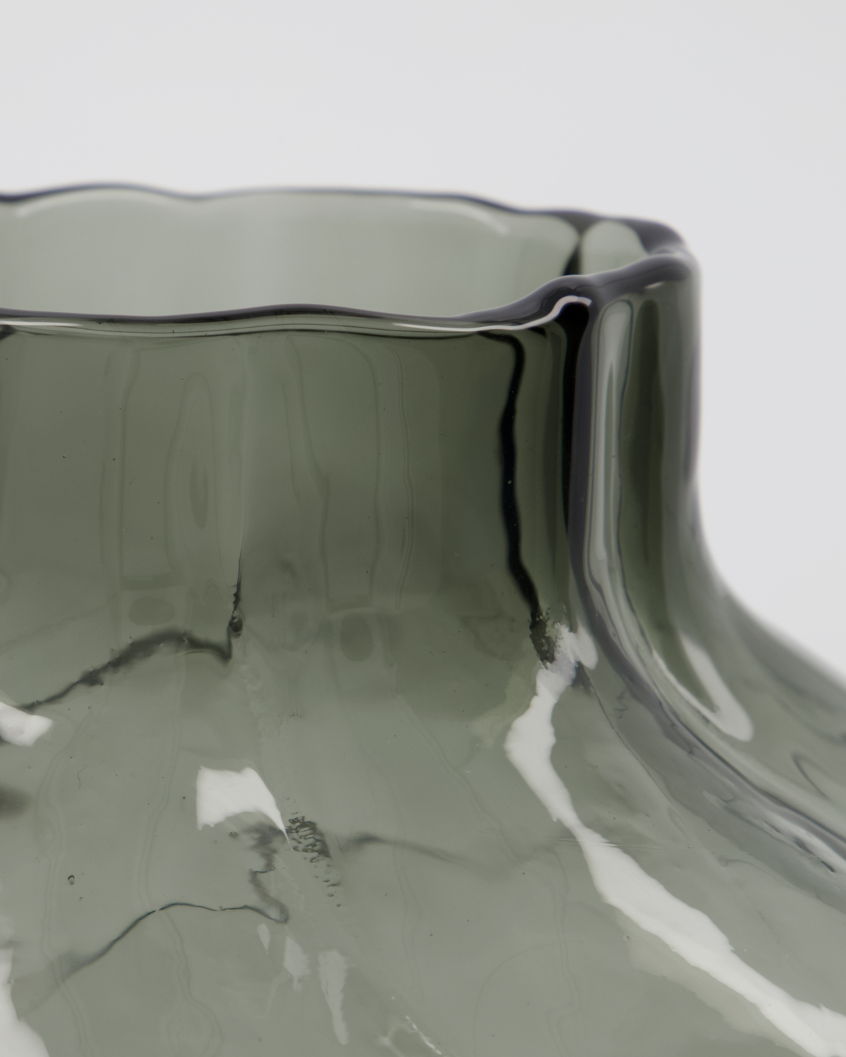 'Turn' twisted vase - smoked grey - by House Doctor