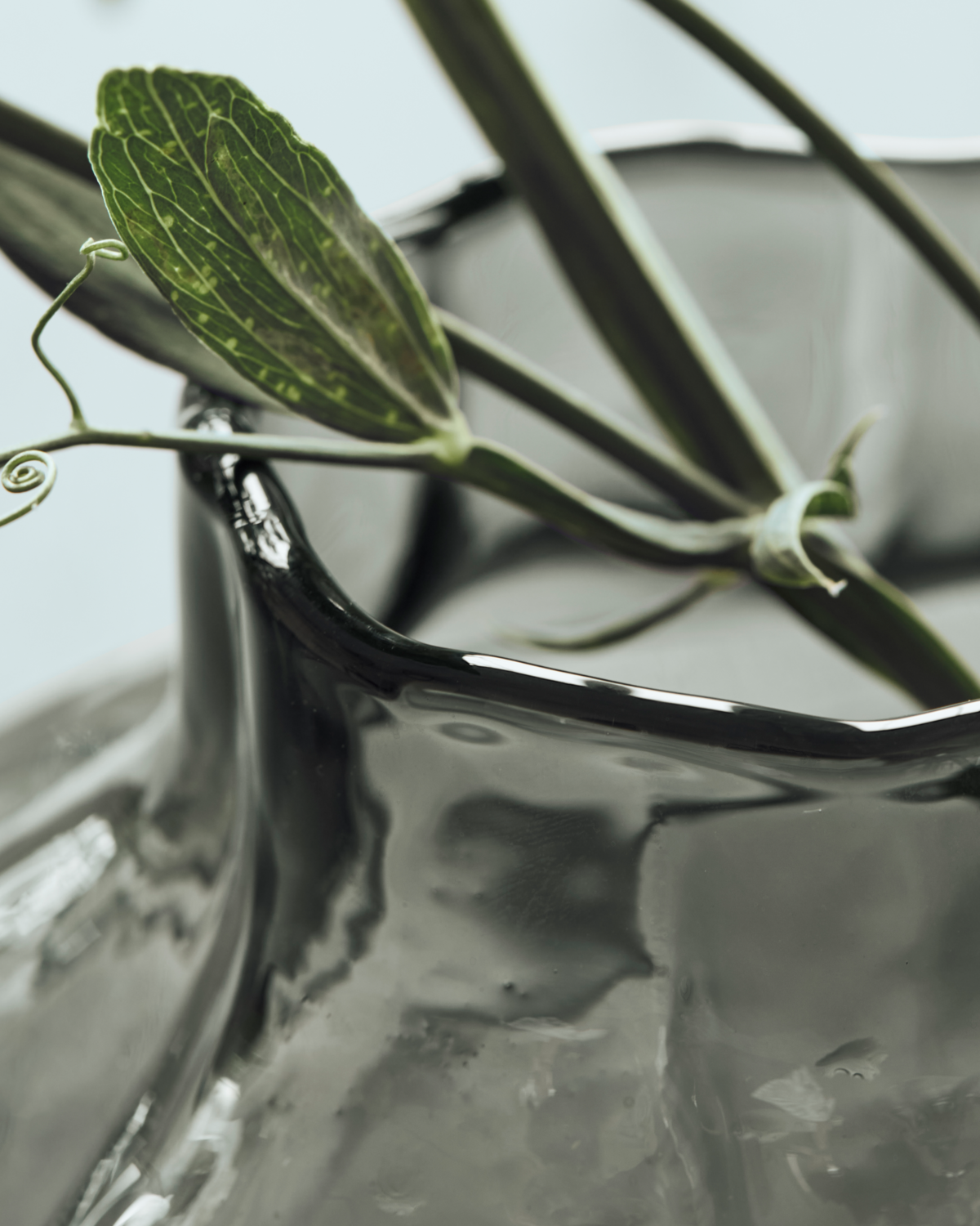 'Turn' twisted vase - smoked grey - by House Doctor