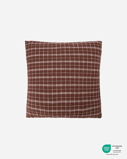 House Doctor - 'Thame' cushion cover only - brown check
