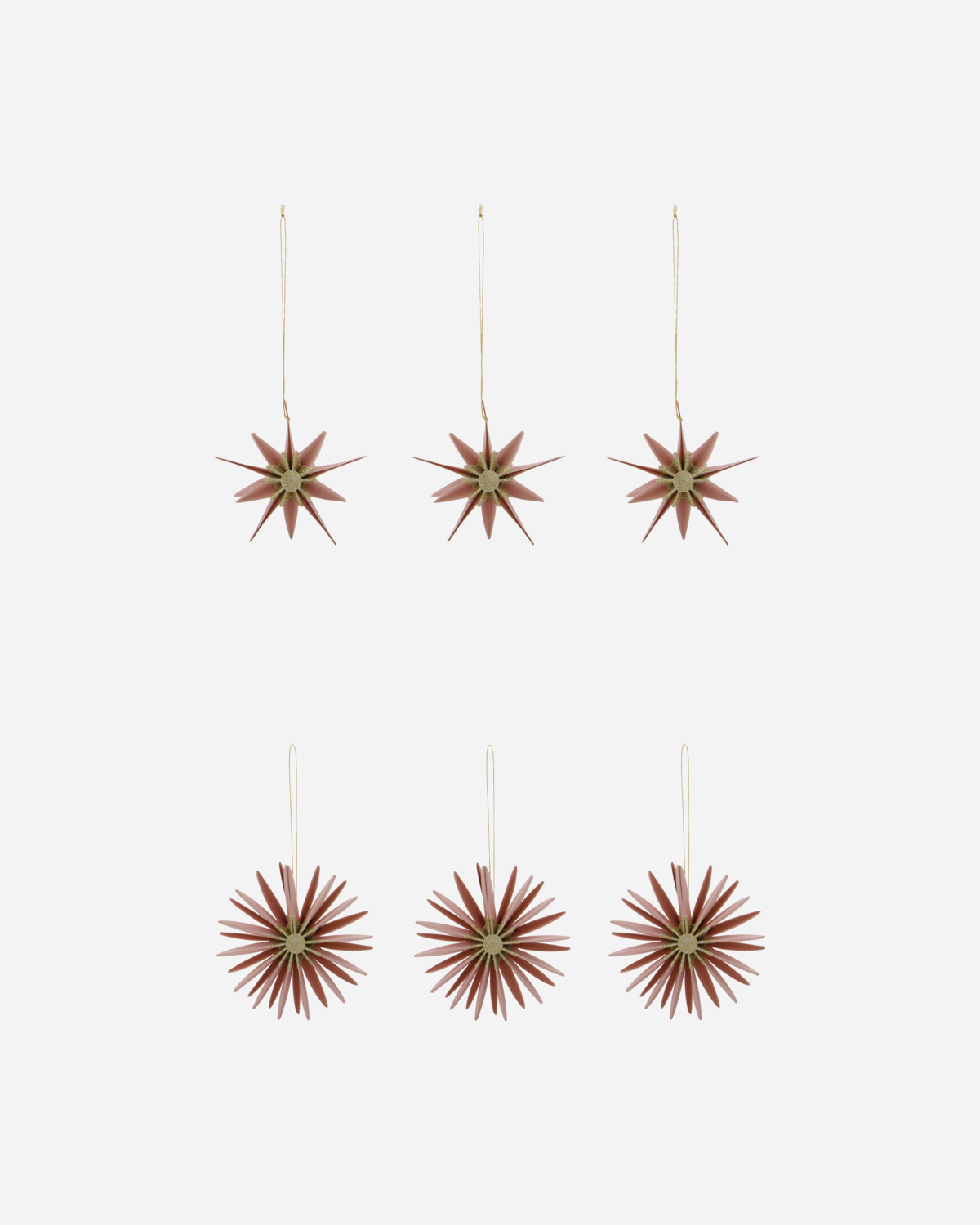 Set of 6 Christmas ornaments 'Stari' by House Doctor - Rose & Champagne
