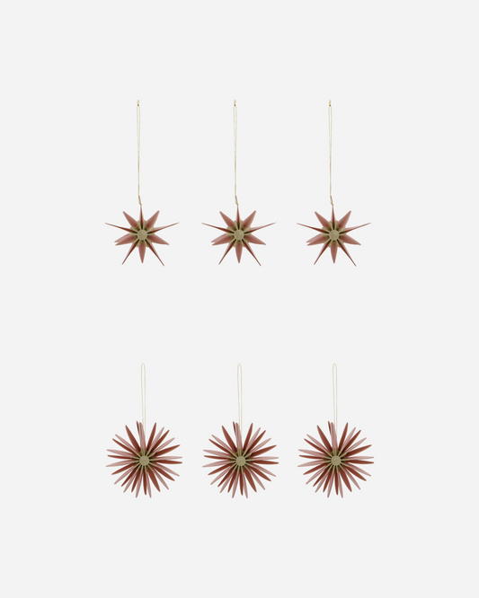 Set of 6 Christmas ornaments 'Stari' by House Doctor - Rose & Champagne