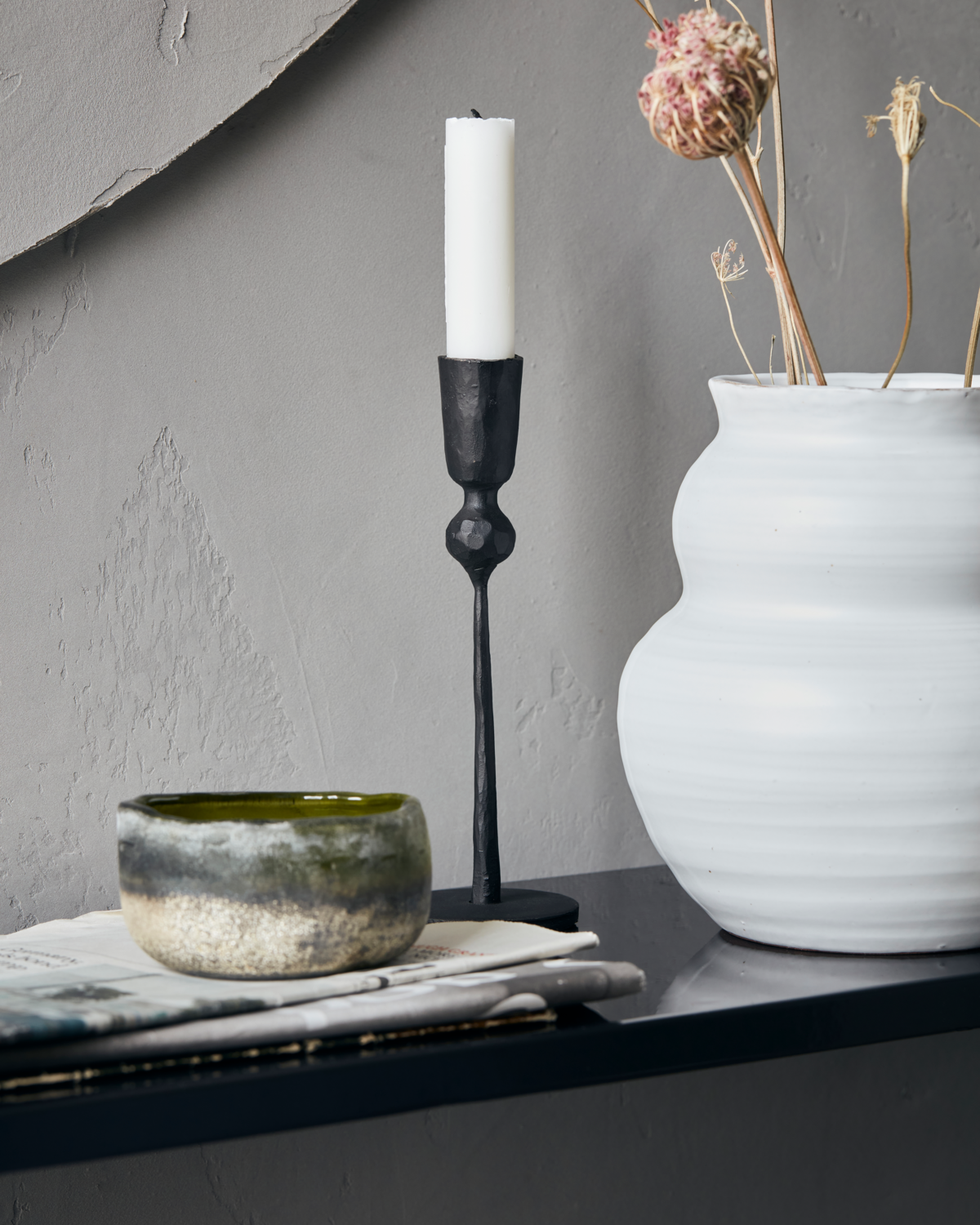 Small Candle stand 'Trivo' - Black