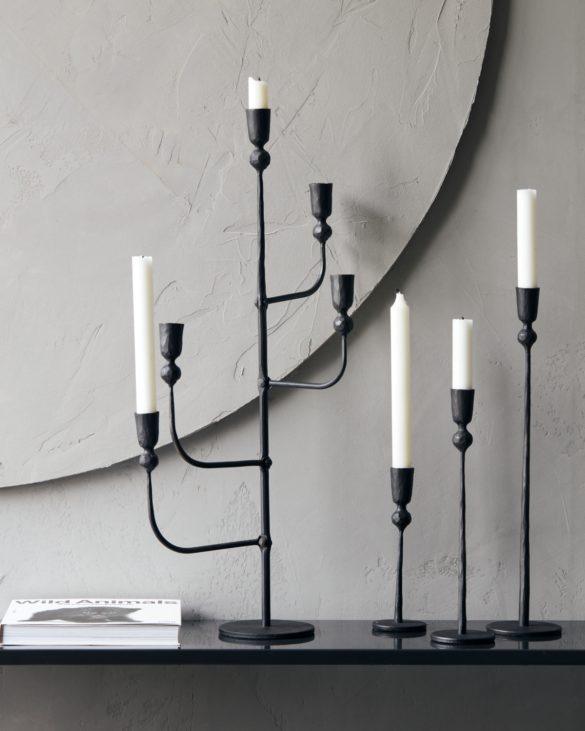 Small Candle stand 'Trivo' - Black