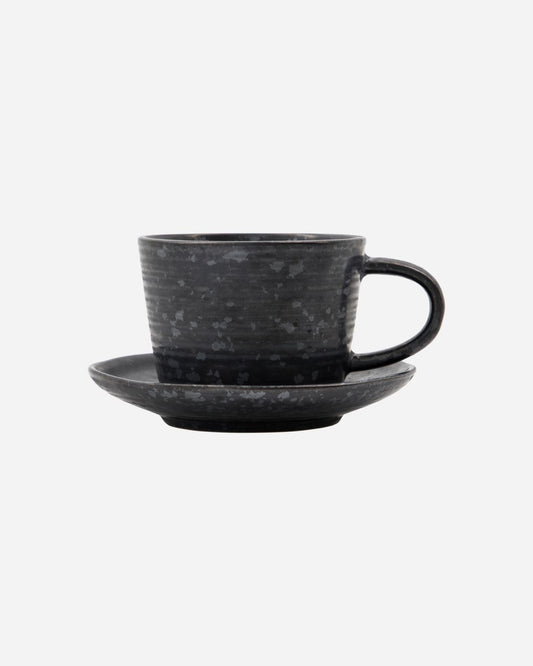'Pion' Cup with saucer - black -by house doctor