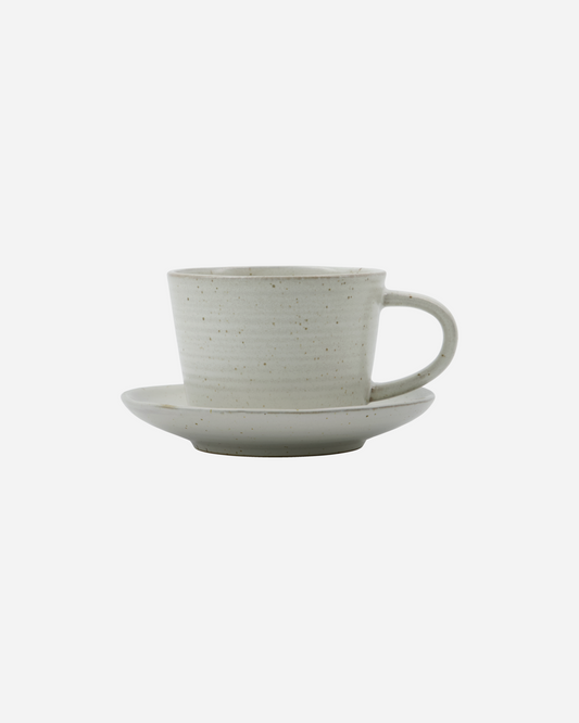'Pion' cup and saucer - off white - by house doctor