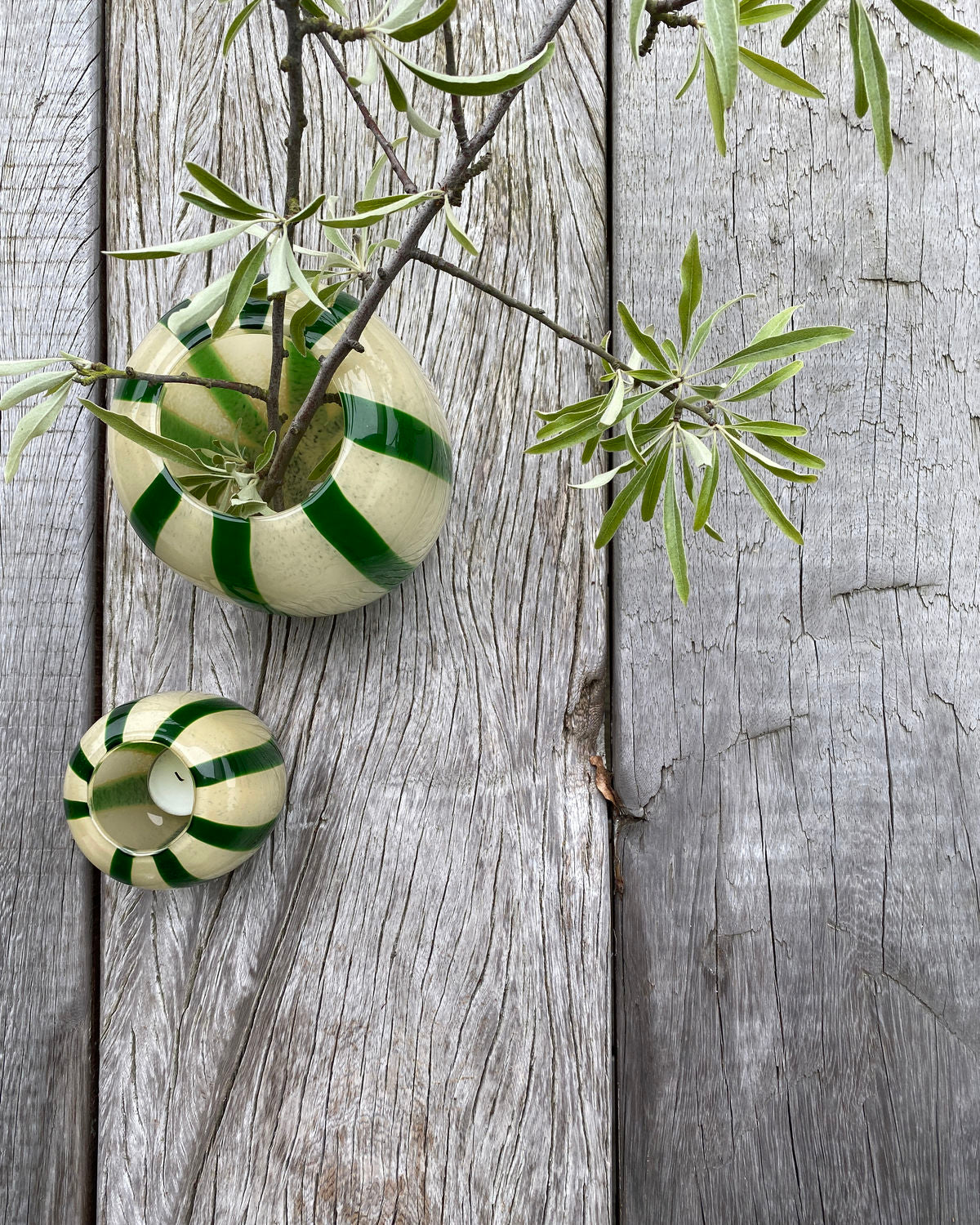 'Hope' tea light holder - green - by house doctor