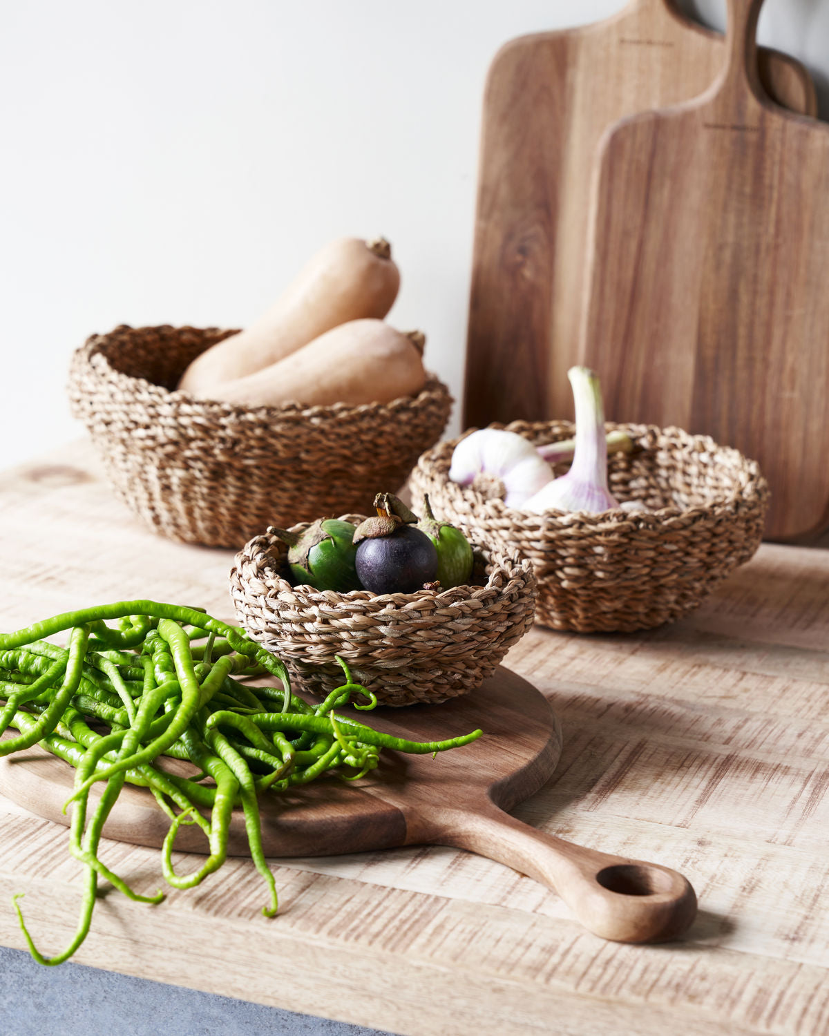 'Otta' set of 3 natural baskets by house doctor