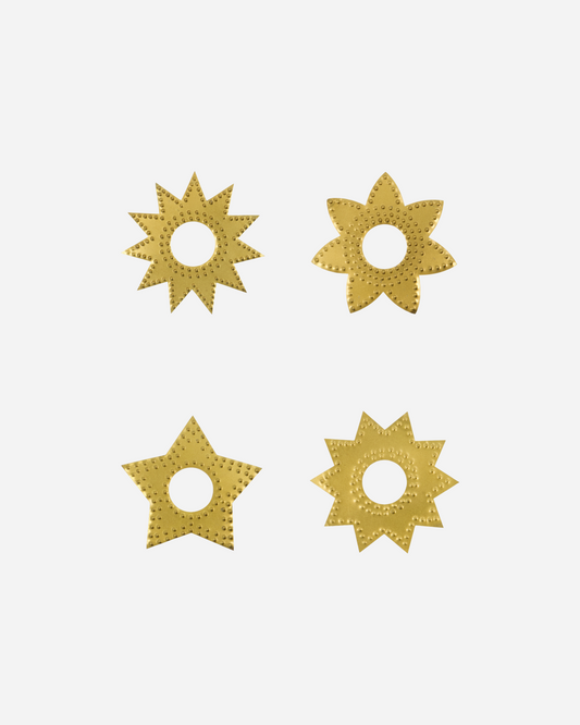 Candle Rings by House Doctor - Antique brass finish - set of 4