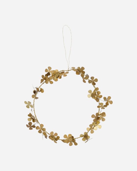 brass wreath 'Clover' by House Doctor