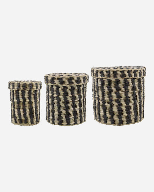 'Home' set of 3 round storage baskets by House doctor