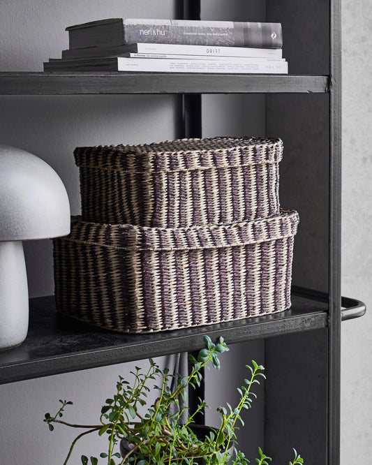 set of 2 Striped Storage boxes by House Doctor