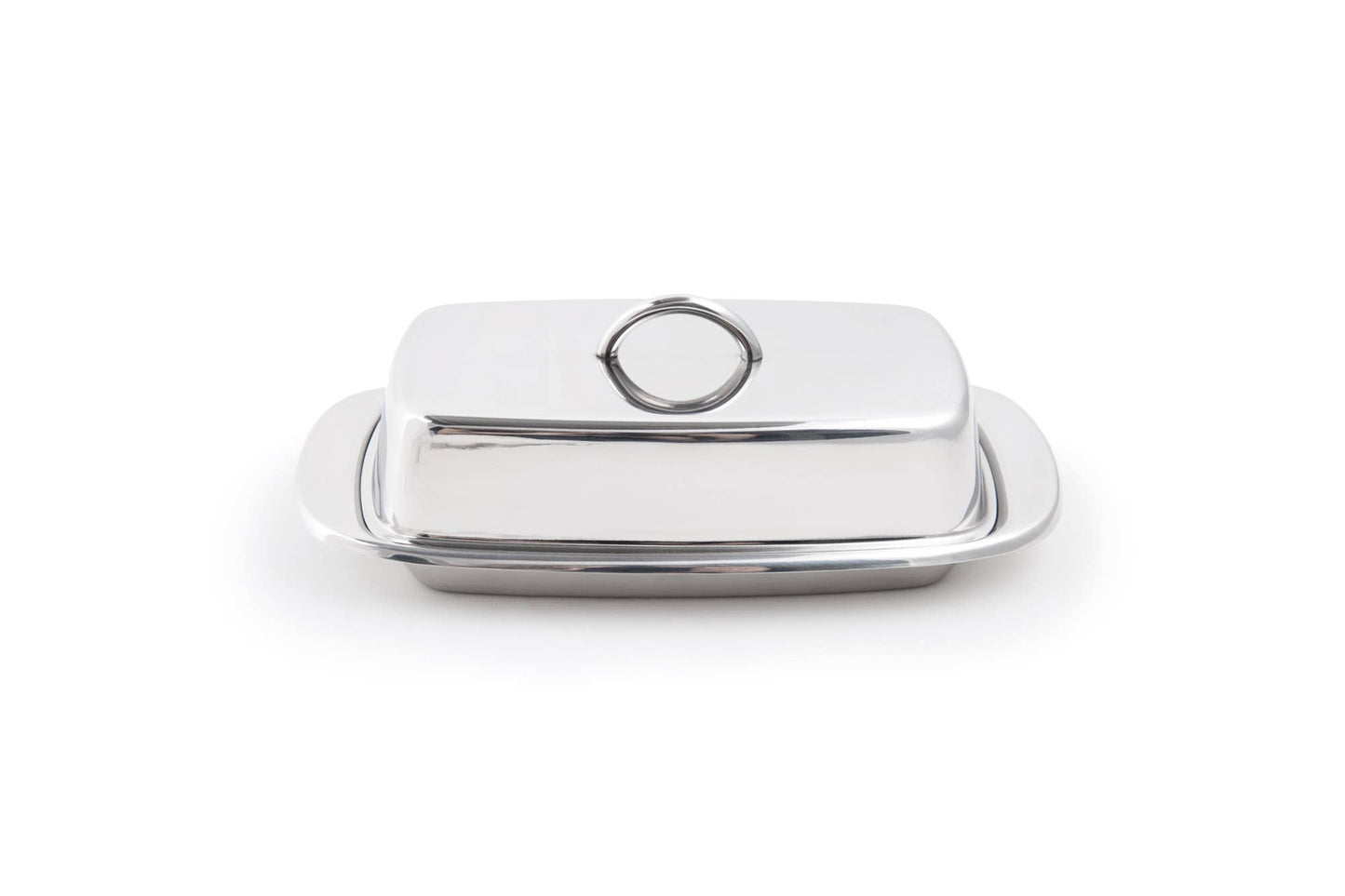 Fox Run Stainless Steel Butter Dish, 7.75" x 2.25" x 4.25"