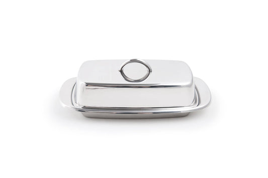 Fox Run Stainless Steel Butter Dish, 7.75" x 2.25" x 4.25"