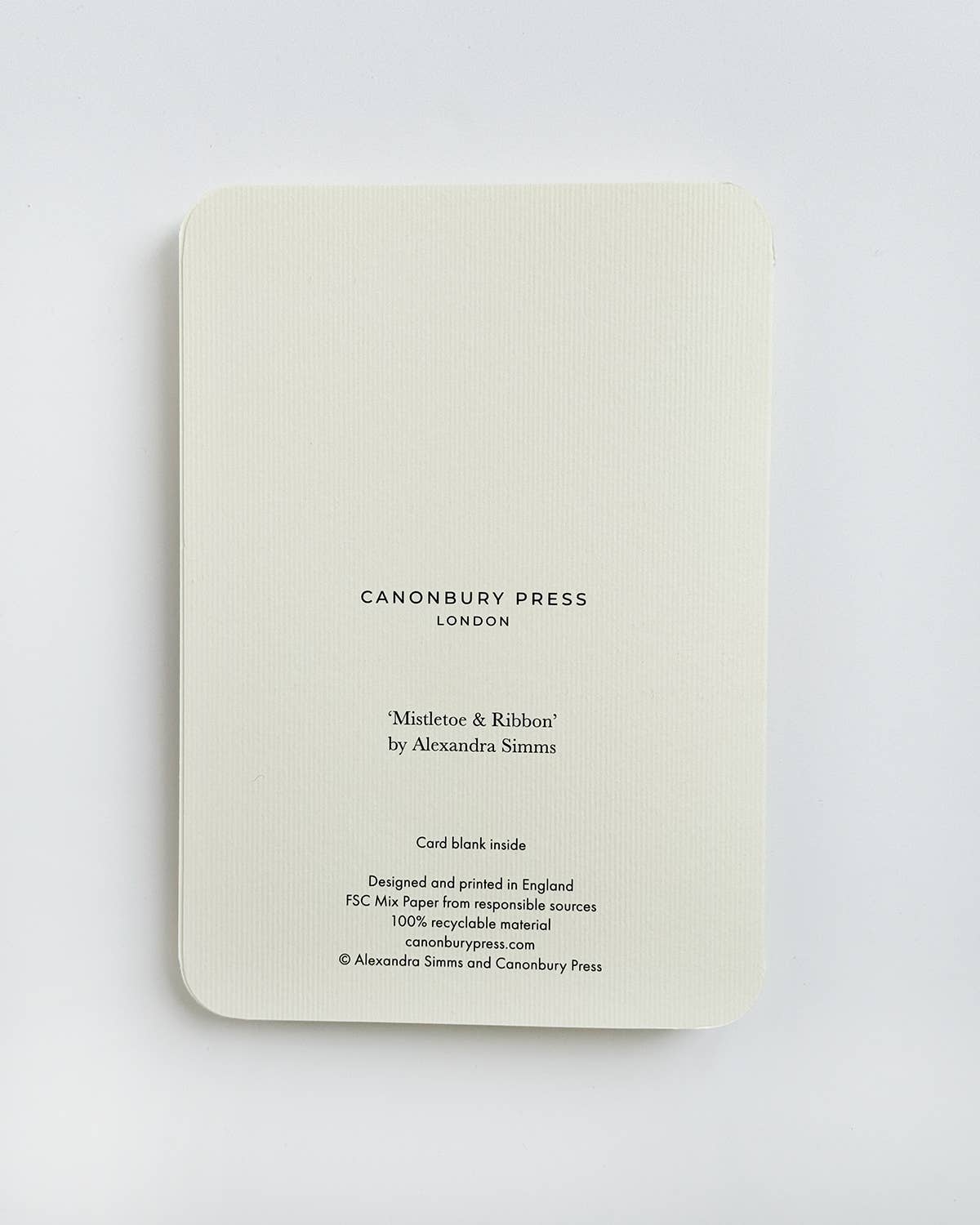 Mistletoe Bow Christmas Greeting Card: Individual