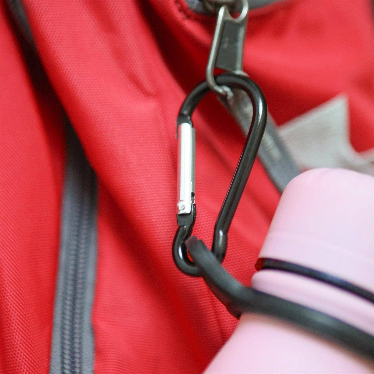 Stainless Steel Water Bottle with Carabiner Clip - 500ml: Matt Black