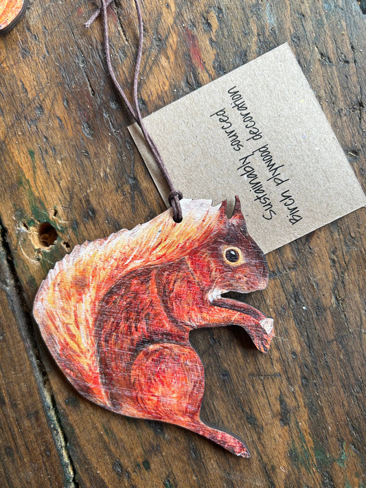 Red Squirrel birch plywood decoration 