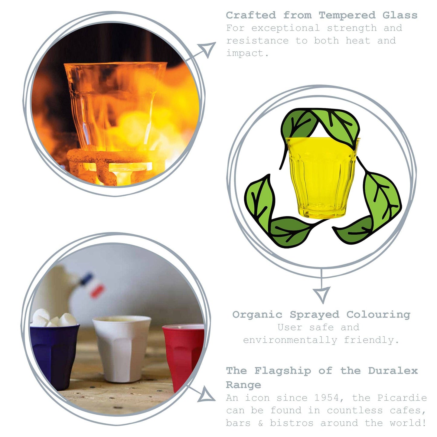 Duralex Picardie Glass Drinking Tumbler - Amber - 250ml