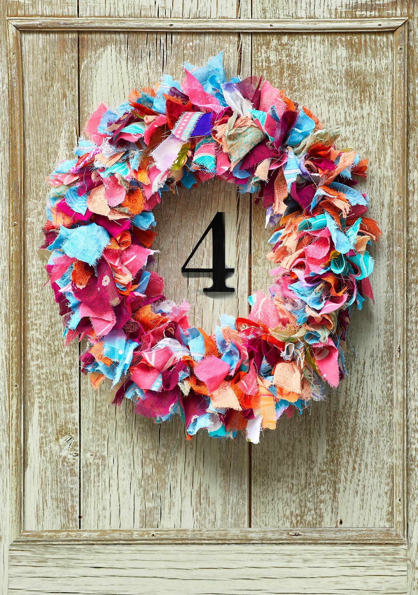 Recycled Sari Wreath - Multicoloured