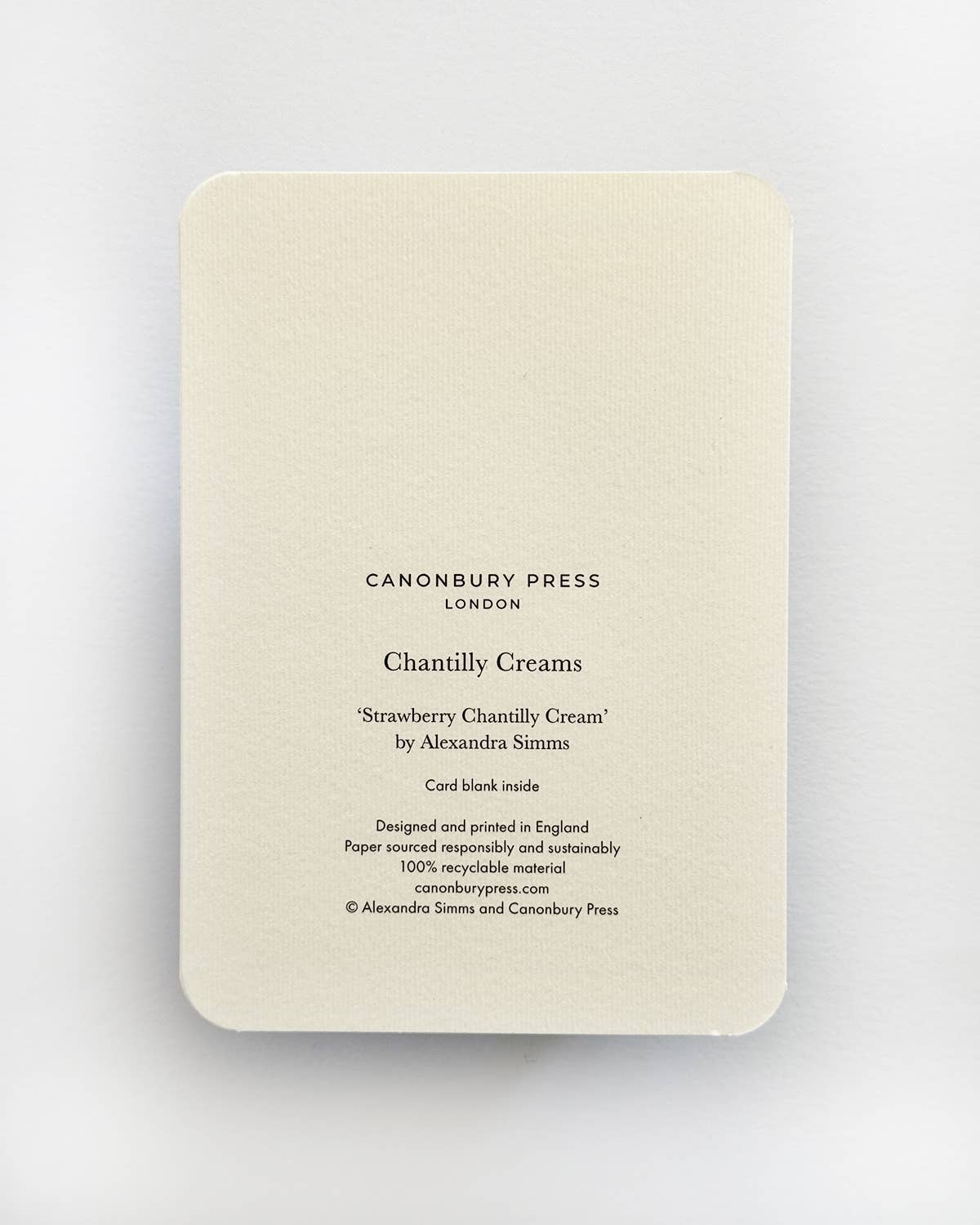 Strawberry Chantilly Cream Greeting Card: Individual