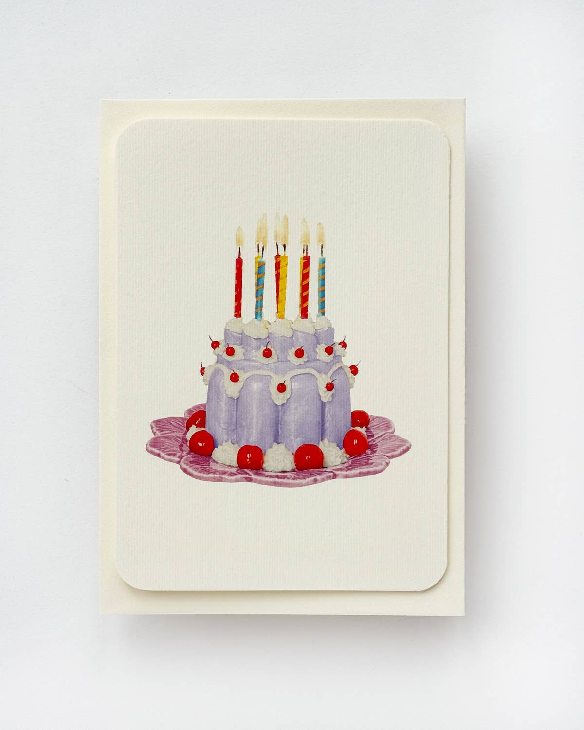 Lavender Cream Blancmange Greeting Card: Individual