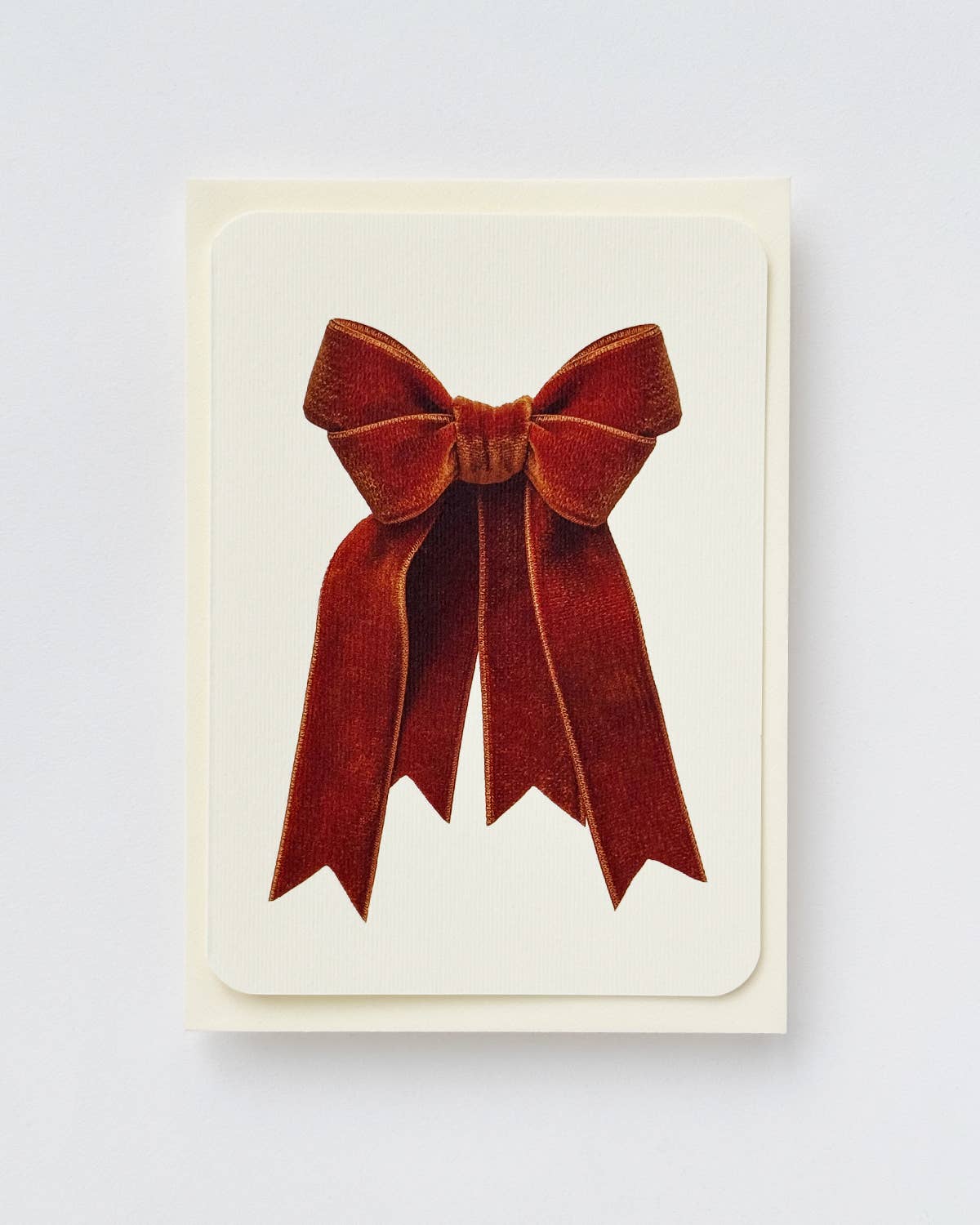 Chocolate Velvet Bow Greeting Card: Individual