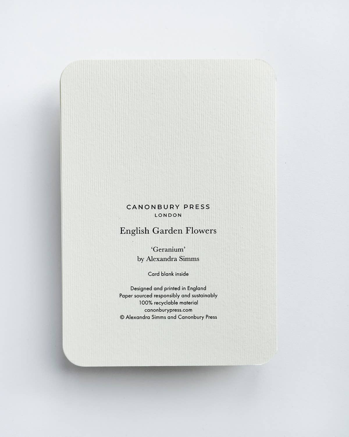 Geranium Greeting Card: Individual