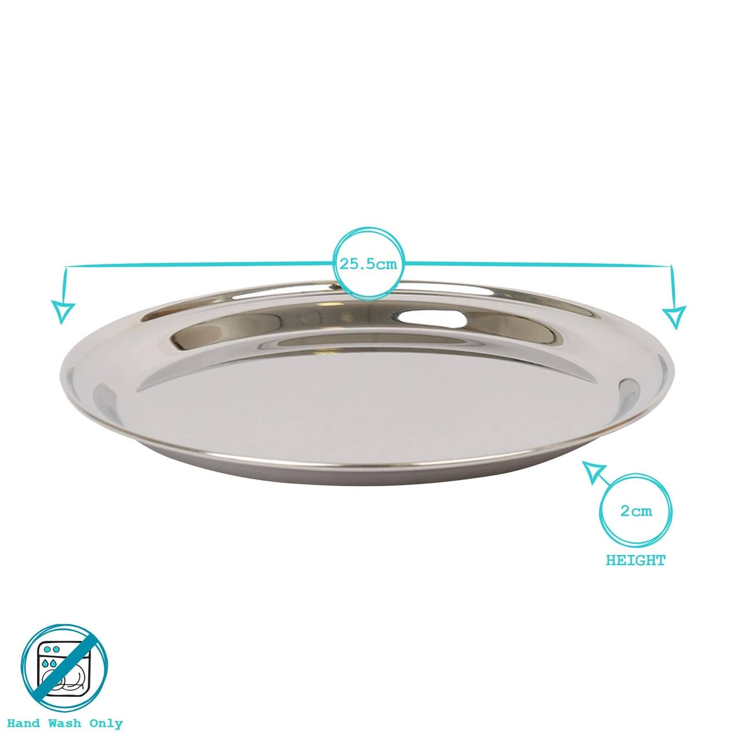 25.5cm Round Stainless Steel Serving Tray - By Argon Tableware