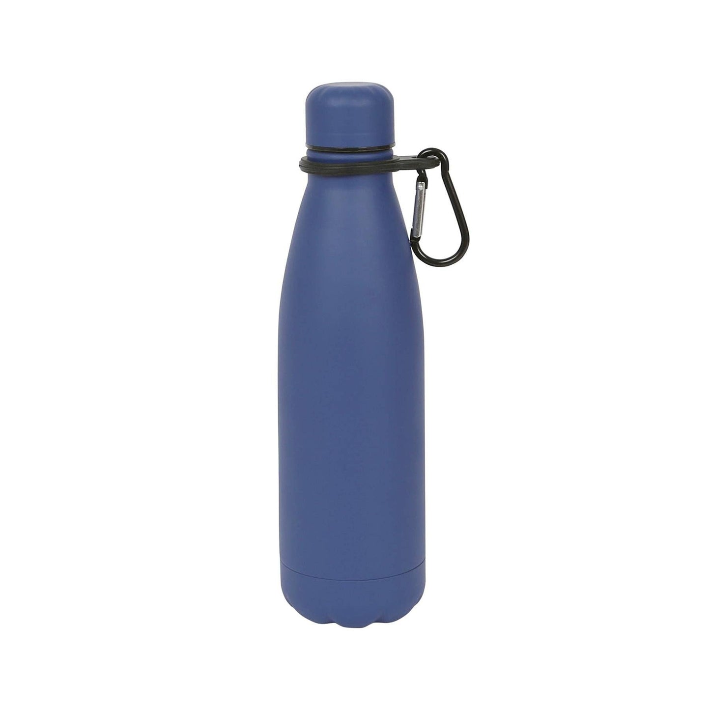 Stainless Steel Water Bottle with Carabiner Clip - 500ml: Matt Black