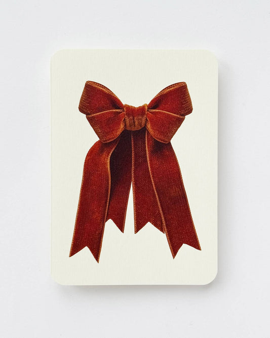Chocolate Velvet Bow Greeting Card: Individual
