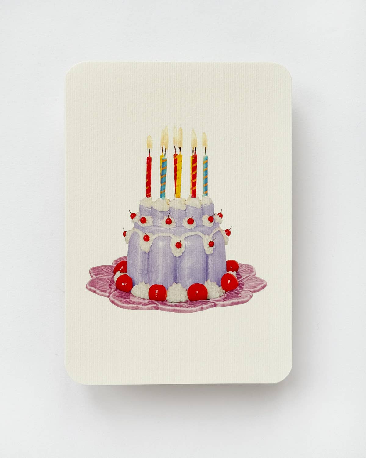 Lavender Cream Blancmange Greeting Card: Individual