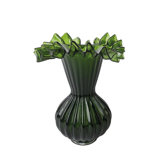 Dark green Froufrou vase mm D13.5 H19cm