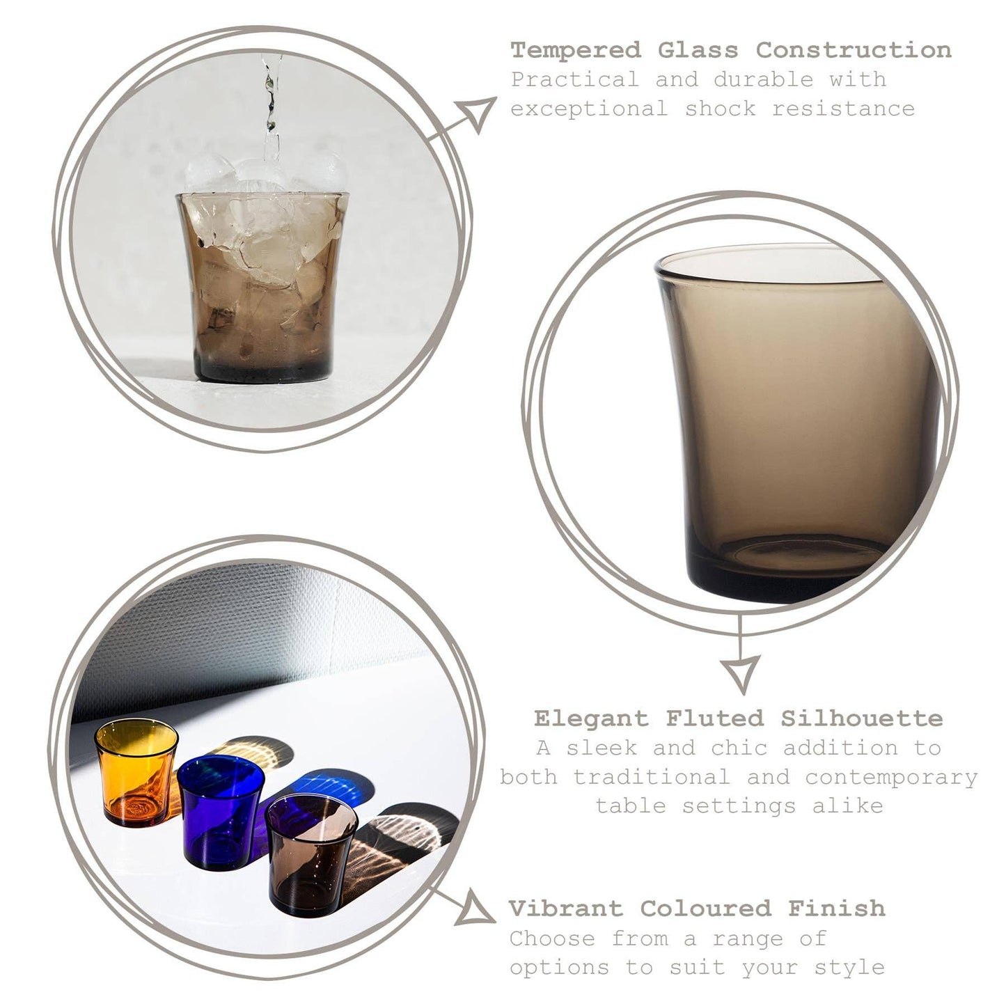 210ml Lys Tumbler Glass - By Duralex: Amber